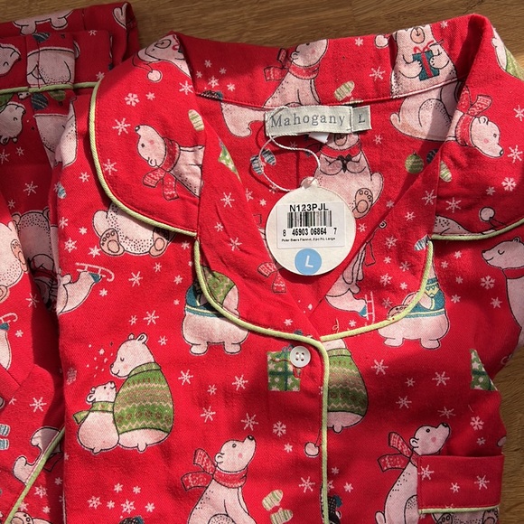 NWT Mahogany Polar Bear Christmas Holiday Long Pajama Set - Picture 3 of 3